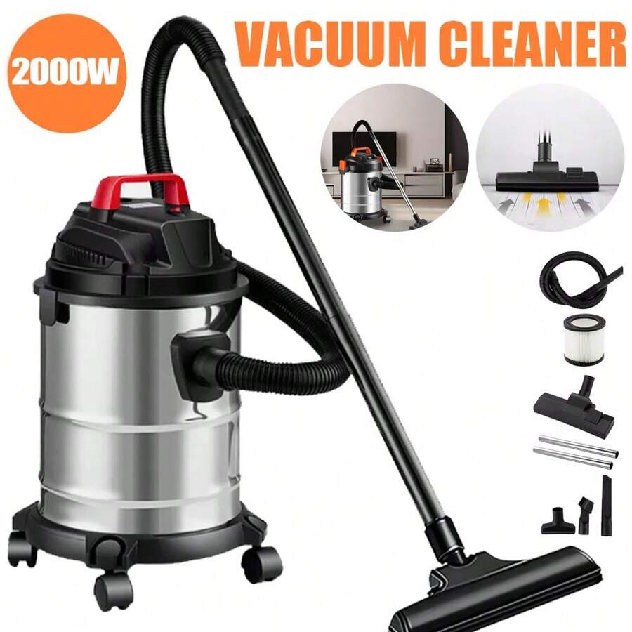 2000W Vacuum Cleaner Wet And Dry Bagless 35L Cylinder Powerful Compact Cleaning~ - Silver - View 1