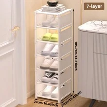 1pc Dust-Proof Single-Row Multi-Tier Shoe Rack, Easy To Assemble And Move, Suitable For Entryway, Closet, Living Room, Bedroom