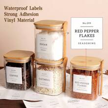 4-Piece Square Glass Jar With Bamboo Lid And Spoon - Sealed 27 Ounce Borosilicate Glass Food Storage Container For Coffee, Tea, Sugar