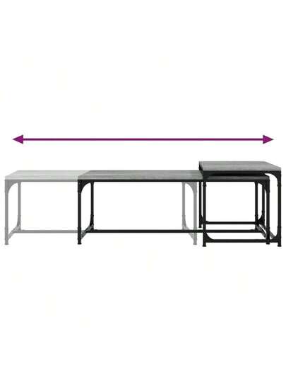 VidaXL Coffee Tables Pcs Processed Wood Grijs Sonoma Oak view 6