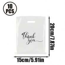 10/50/100 Pieces, Thank You Gift Bag, 3-Size (11.87 * 7.87in, 9.84 * 7.87in, 7.87 * 5.91in) Small Plastic Shopping Bag With Handle, Thank You Gift Bag, Party Store Bulk Commodity Bag - Multicolor - View 38