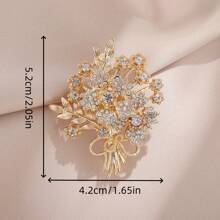 1 pieza Broche de árbol del dinero de diseño elegante y de moda, accesorio de ropa de mujer con incrustaciones de circonita cúbica