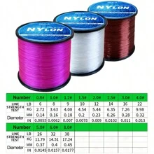 Chelesh 546 码/500 米高强度单丝钓鱼线，有多种颜色和磅数可供选择，适用于淡水、咸水、海钓，非常适合长距离和编织，也适用于悬挂饰品和工艺品、圣诞装饰品