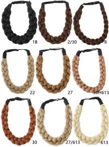 Elegant Adjustable Fishbone Hair Braid Headband - Synthetic Hair Accessory For Women Girl, Perfect For Parties & Everyday Wear - Multicolor - View 3