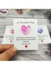 1pc, A Small Love Pocket Hug Card, Special Birthday Wedding Party Valentine's Day Gift, Isolation Gift, Hug Token, Think Of Your Gift Cute Resin Animal Decorations With Encouragement Greeting Cards, Home Decor, Room Decor, Weird Things