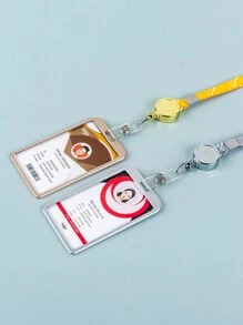 Neck Hanging Zipper Card Organizer PU Leather Portable Lightweight For Teacher Student Work Stuff(Excluding Cards) Gifts For Teachers Photo Card Holder Wallet Business Card Holder Credit Card Holder Teacher Lanyard With Id Holder Card Holder Women For Women For Men Card Wallet - Multicolor - View 3