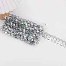 1 Yard Bobbin Fringe Lace Rhinestone Braided Ribbons 3.5cm Sewing Apparel Trims Accessories
