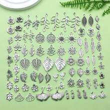 21/22/85 件混合散装仿古银色镂空花叶饰品植物金属吊坠 DIY 手链项链耳环钥匙扣复古珠宝制作工艺配件 - 復古銀色 - 查看 7