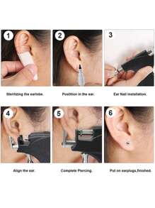 1pc 4mm Ear Piercing Gun, Stainless Steel Mini Piercing Earring Gun, Low-Pain Ear Piercer, Ear Hole Punch