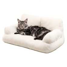 Pet Couch Bed, Washable Cat Beds For Medium Small Dogs & Cats Up To 25 Lbs, Dog Beds With Non-Slip Bottom, Fluffy Cat Couch, 26*19*13 Inch - Multicolor - View 6