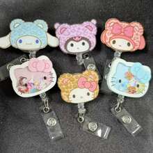 Sanrio 1 Sanrio Hello Kitty And Friends Acrylic Scalable ID Badge Clip - Durable PMMA Material, Cartoon Character Design, Suitable For Doctors, Nurses, And Teachers (Style And Color Random)