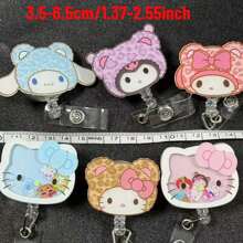 Sanrio 1 Sanrio Hello Kitty And Friends Acrylic Scalable ID Badge Clip - Durable PMMA Material, Cartoon Character Design, Suitable For Doctors, Nurses, And Teachers (Style And Color Random)