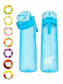 1pc Flavored Water Bottle, Bottle Starter Set, Drinking Bottle With One Random Flavoured Pods Suitable For Gyms, Schools, Flavored Water Bottle, For Outdoor, Camping