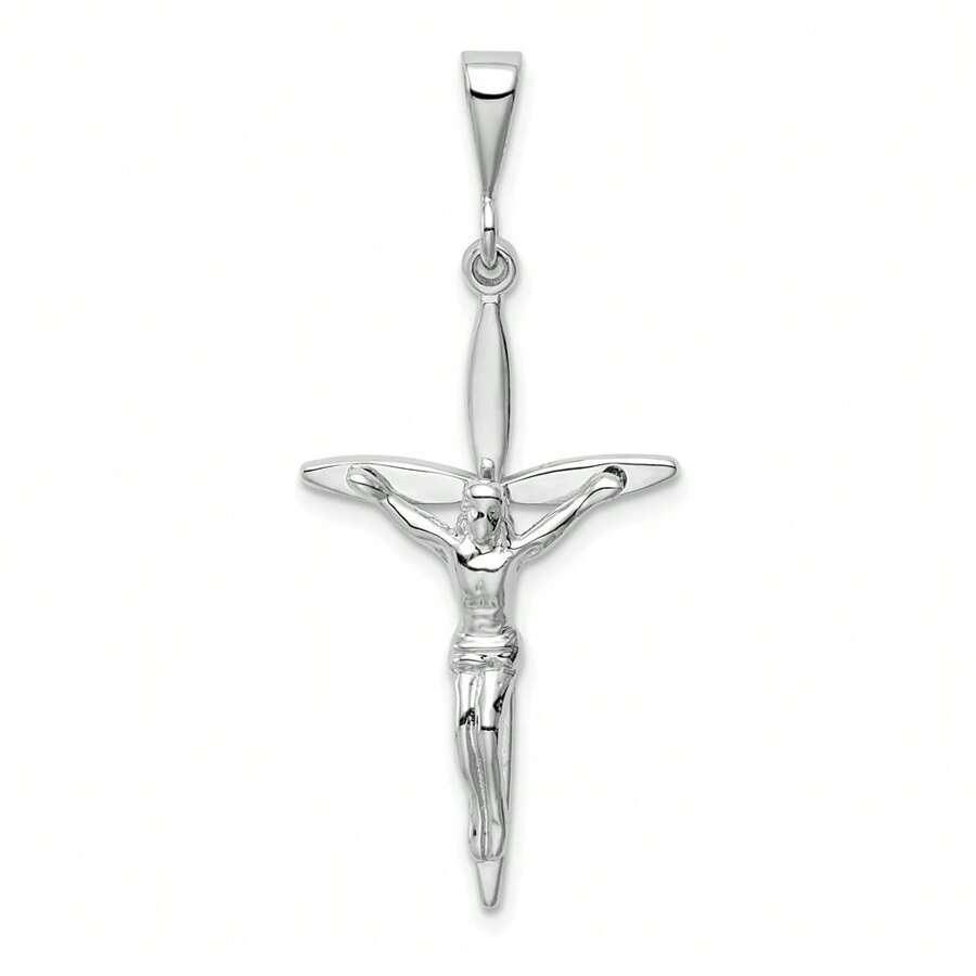 Diamond2Deal 14k White Gold Passion Pendant (L-1.65 Inch,W-0.7 Inch) 1.77 Gram