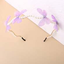 2 件蝴蝶头带 - 防滑长发头带，优雅时尚发饰，适合婚礼、派对和日常佩戴发箍 - 彩色 - 查看 2