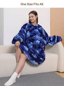 THREE POODLE Cloudy Sky Comfort Fit Oversized Hoodie & Sweatshirt For Adults, Women, And Men, Cozy And Warm Design - Cloudy Sky - 查看 4