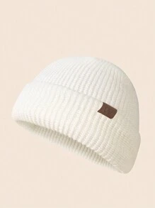 1 件男士纯色百搭缝标便帽，适合秋冬保暖和日常穿着 - W - 查看 22