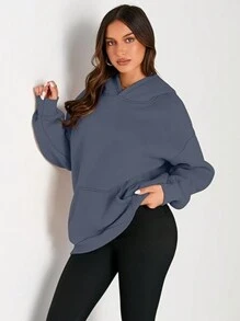 Women's Super Dalian Hoodie Sweatshirt Long Sleeve Sweater Pullover Fall Clothing With Pockets - 藏蓝色 - 查看 4