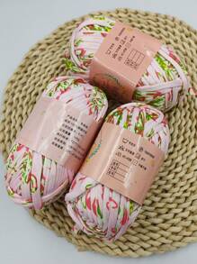 Lot de 3 paquets de 300g de fil ruban en polyester, multicolore à effet ombré et rayures, pour le crochet maison de chaussons, sacs, paniers de rangement et artisanat - Multicolore - Voir 14