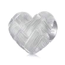 bamoer 1 PC 925 Sterling Silver Pink Heart-Shaped Charm Bowknot Bead Fit Original Bracelet DIY Making Valentine's Day Jewelry Valentines - Silver - View 15