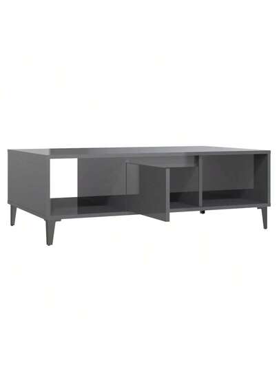 VidaXL Coffee Tafel 103.5x60x35 Cm Processed Wood High Gloss Grijs view 7