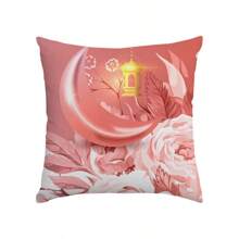 1 szt./4 szt. Poszewka na poduszkę z nadrukiem gwiazdy i półksiężyca, 18*18 cali, zapięcie na zamek błyskawiczny, miękka poduszka na sofę, na werandę, patio, sofę, kanapę, salon, na zewnątrz (poduszki nie są dołączone)