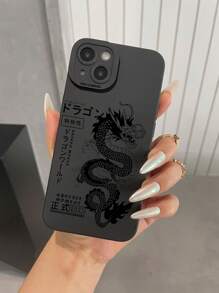 Étui en silicone liquide de dragon divin pour téléphone portable, protection intégrale anti-choc et anti-chute, étui en caoutchouc souple TPU compatible avec