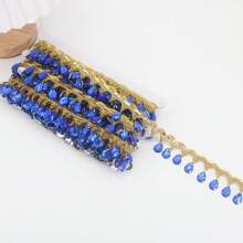 1 Yard Bobbin Fringe Lace Rhinestone Braided Ribbons 3.5cm Sewing Apparel Trims Accessories