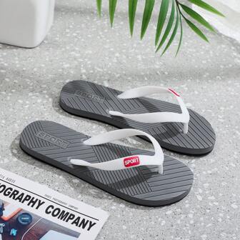 Sandálias de borracha da moda masculina, antiderrapantes e resistentes a odores, sola grossa, adequadas para uso em casa e na praia