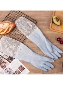 1 Pair Of Warm Dishwashing Gloves - Thick, Waterproof And Non-Slip, Protective, Alcohol Free, Flexible, Reusable, Suitable For Dishwashing, Oven And Pet Care - Suitable For Women And Men - Great For Kitchen, Bathroom, Home, House Cleaning And Housework