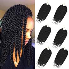 1-6packs Crochet Braids 12Inch Havana Twist Braids 12Roots Per Pack Thick Braided Synthetic Fiber Hair For Braids African Braiding Hair Extensioins - Multicolor - View 1