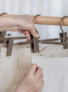 5/10/20pcs Aluminum Pants Hangers, Household Trouser Clips, Clothes Rack For Wardrobe, Rust-Resistant & Windproof