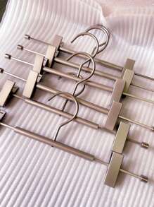 5/10/20pcs Aluminum Pants Hangers, Household Trouser Clips, Clothes Rack For Wardrobe, Rust-Resistant & Windproof