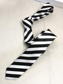 1条条纹豹纹印花休闲优雅涤纶男女通用领带，街头风，适合所有季节，可用于圣诞装饰 - 彩色 - 查看 4