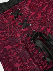 Corsets For Women Overbust Bustiers  Shoulder Strap Corset Top Pirate Renaissance Corset Vest - 紅色 - 查看 7