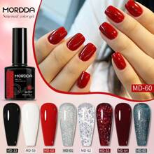 8 件装凝胶指甲油套装红色粉色半永久可浸泡 UV LED 混合凝胶清漆套装美甲沙龙 DIY 凝胶指甲设计装饰适合秋季居家