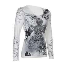 Grunge Clothes For Women Y2K Tops Long Sleeve Round Neck Fairy Grunge Aesthetic Shirts Vintage Heart Wings Print Tops Teen Girls Graphic Slim Fit Tees - 白色 - 查看 7