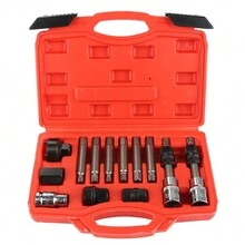 Motors 13-teiliges Werkzeugset aus Kohlenstoffstahl zur Demontage der Riemenscheibe eines Generatorriemens