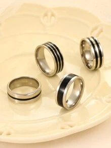 1pc Custom Ring With Inner Hole Can Be Engraved. Solid Color, Simple And Elegant. Fashionable Ring With English And Numeric Design. Fashionable. Suitable For Daily Wear Or As A Gift For Thanksgiving, Christmas, Halloween.