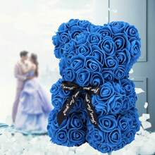 Mother's Day Rose Bear - Rose Teddy Bear Gift For Mom10 Inch Teddy Flower Bear - Over Artificial Flowers - Valentine's Day, Anniversary & Bridal Showers Clear Gift For Women Gifts Birthday Graduation