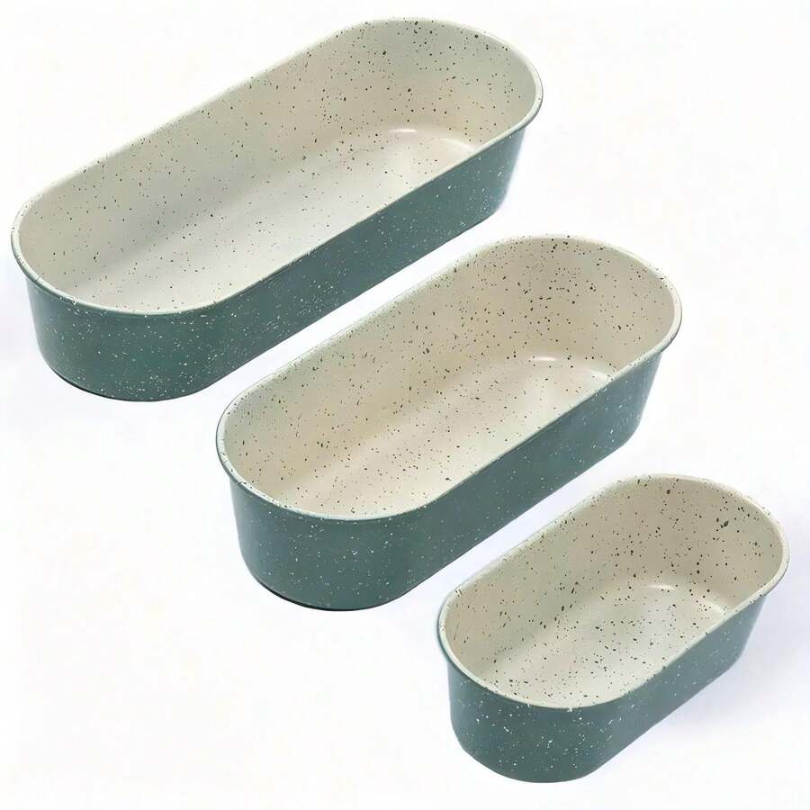 1 Piece/3 Pieces Set Carbon Steel Non-Stick Rectangular Bread Baking Pan Set With Green Spots, 5.9x3 Inches/8x3.3 Inches/9.8x4 Inches/, Carbon Steel Bread Mold, Rectangular Baking Cake Mold, Long Loaf Bread Mold, Toaster Bread Pan, Suitable For Bread Baking/Bread Making, Oven Baking, Suitable For Home Kitchen, Restaurant, Easy To Clean, Food Safety, Very Suitable For Birthday
