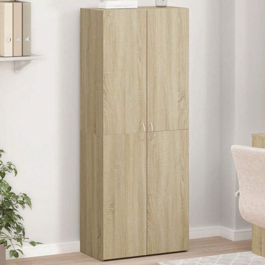 Sonoma Oak Engineered Wood File Cabinet 653 Cm Modern Storage Solution - Brown - View 1