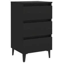 vidaXL Nachtkastjes 2 st met metalen poten 40x35x69 cm zwart