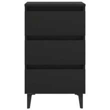 vidaXL Nachtkastjes 2 st met metalen poten 40x35x69 cm zwart