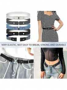 1 件男女可调节无扣弹性隐形腰带，适用于牛仔裤、裤子、连衣裙腰带，男女通用可调节快速释放腰带隐形腰部易穿短款收腰带