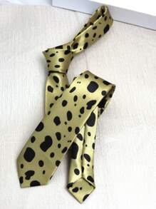 1条条纹豹纹印花休闲优雅涤纶男女通用领带，街头风，适合所有季节，可用于圣诞装饰 - 彩色 - 查看 9