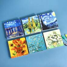 1pc 200-Page Creative Sketch Book, High-Quality Van Gogh Oil Painting Style 20K Professional Hand Drawing Notebook