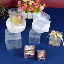 30pcs Transparent PVC Collapsible Gift Box, Simple Compact Size, Solid Color, Gift Packaging, Suitable For Events, Parties, Festivals, General Gift Packaging - Multicolor - View 12