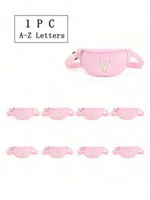 1 pieza Bolsa de cintura/hombro/bandolera para niñas con letra del alfabeto, bolsa de cintura linda adecuada para uso diario, exterior, viajes, senderismo, portátil, opción de regalo ideal