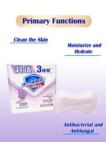 Safeguard 3pcs/Set Lavender Scented Soap, 100g/3.53oz Per Bar, Deep Cleansing & Soothing, Removes 99.9% Bacteria, Maintains Natural PH Balance, Moisturizing, Non-Drying, 12-Hour Antibacterial Protection, Easy Rinse, Rich Lather, Gentle As Water, Non-Irritating, Natural Fragrance - Lavender Scent (soothing) - View 3
